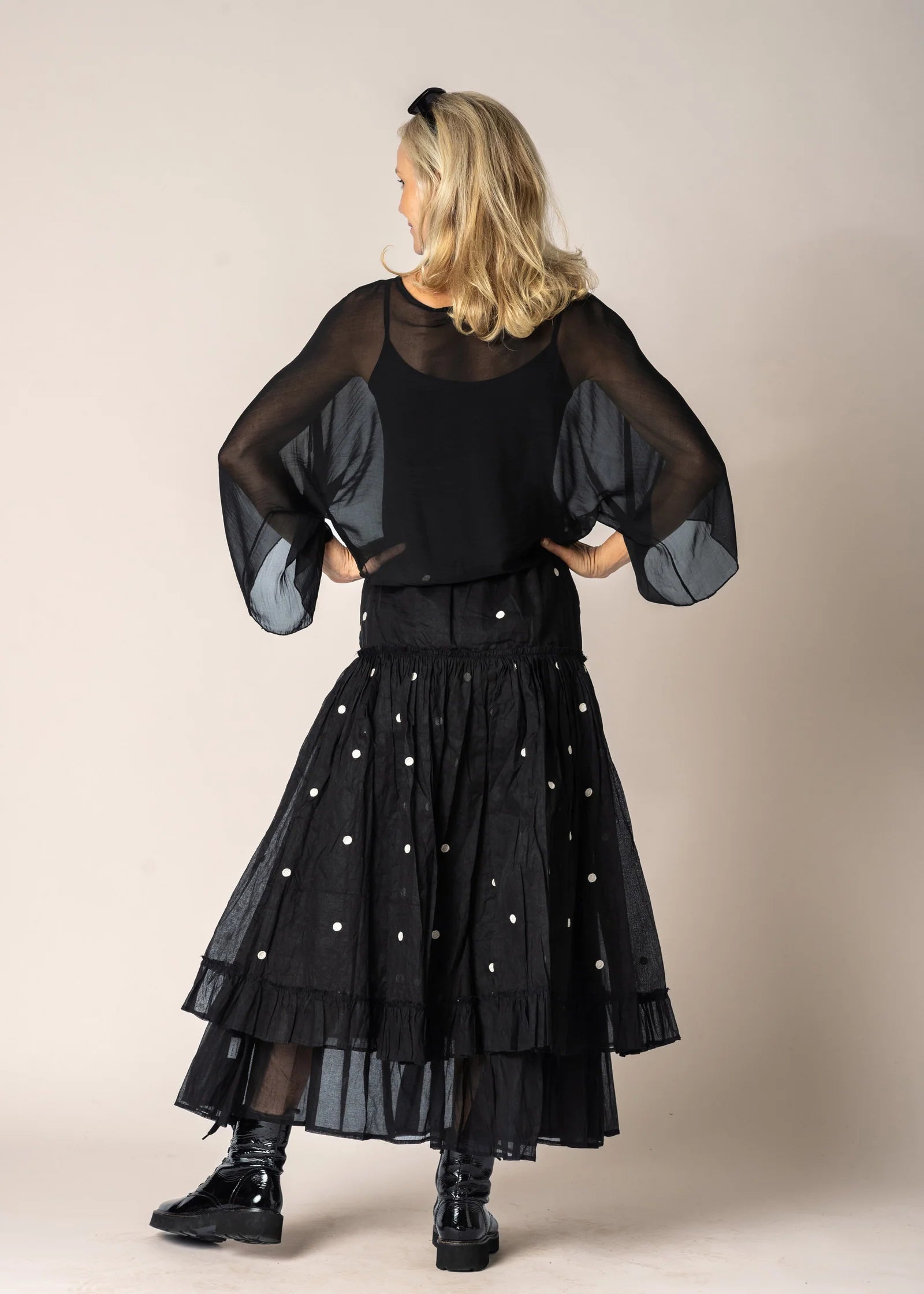 Imagine Fashion Elowen Organza Skirt Onyx Spot