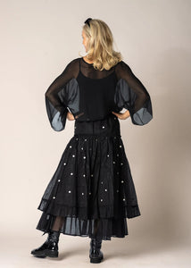Imagine Fashion Elowen Organza Skirt Onyx Spot