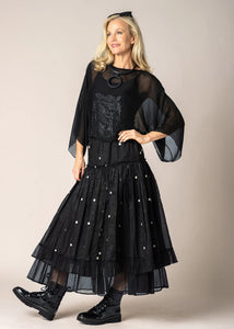 Imagine Fashion Elowen Organza Skirt Onyx Spot