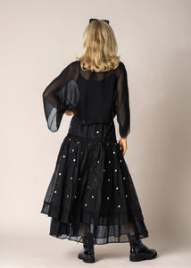 Imagine Fashion Elowen Organza Skirt Onyx Spot
