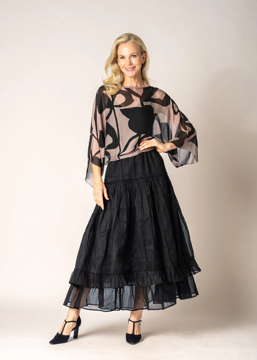 Imagine Fashion Elowen Organza Skirt Onyx