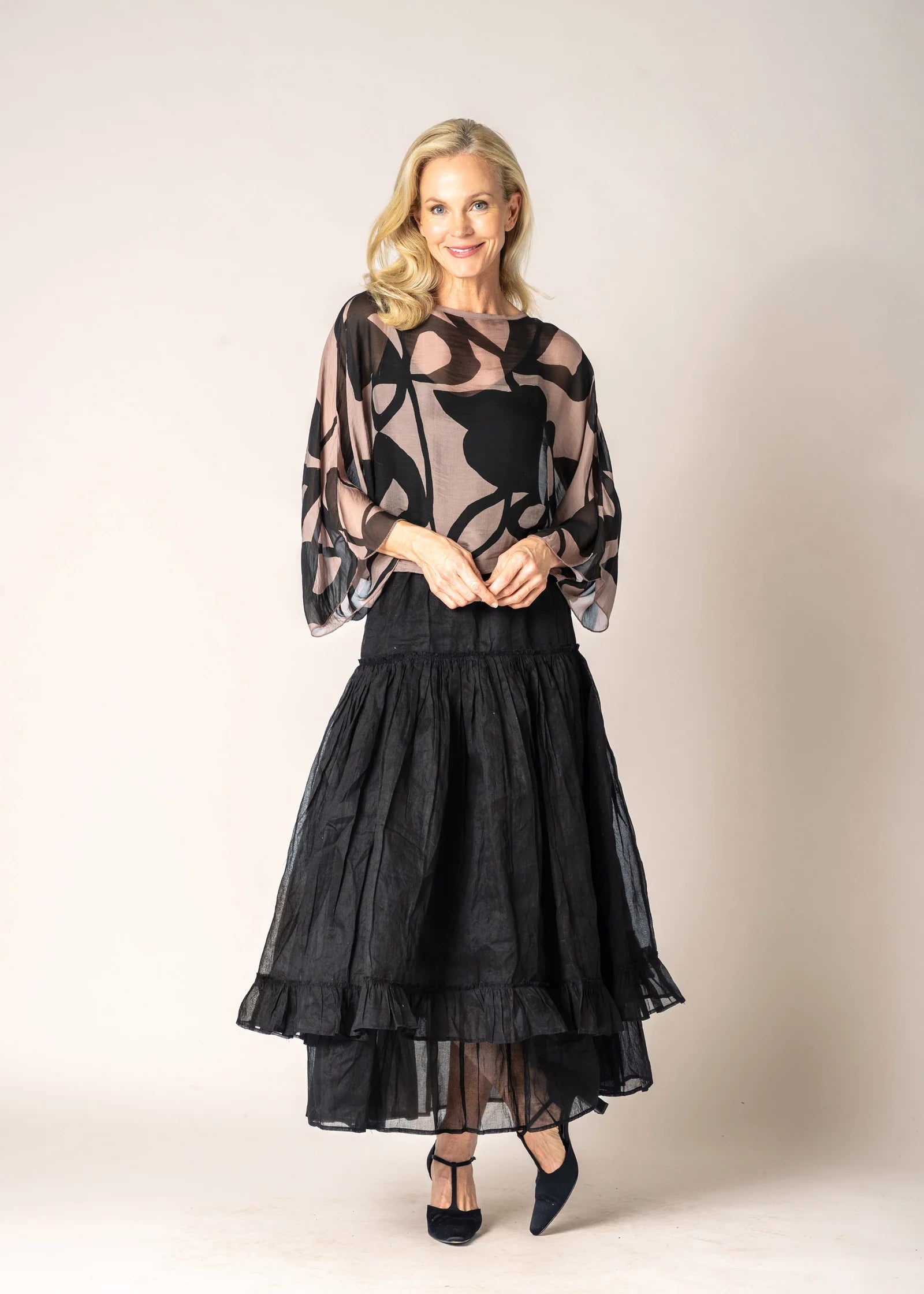 Imagine Fashion Elowen Organza Skirt Onyx