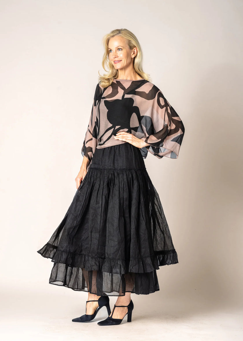 Imagine Fashion Elowen Organza Skirt Onyx