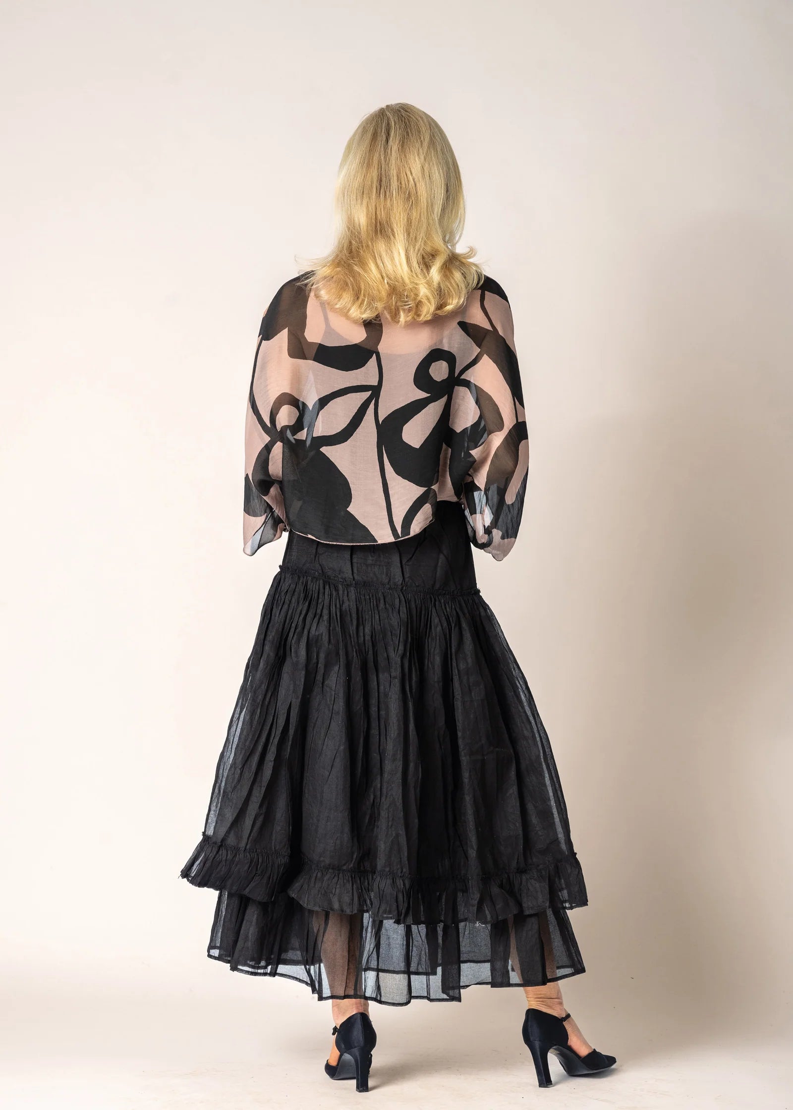 Imagine Fashion Elowen Organza Skirt Onyx