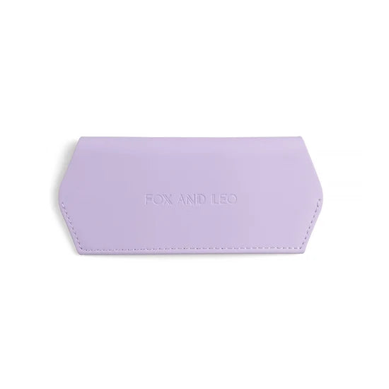 Fox and Leo Slimline Leather Glasses Case Lilac