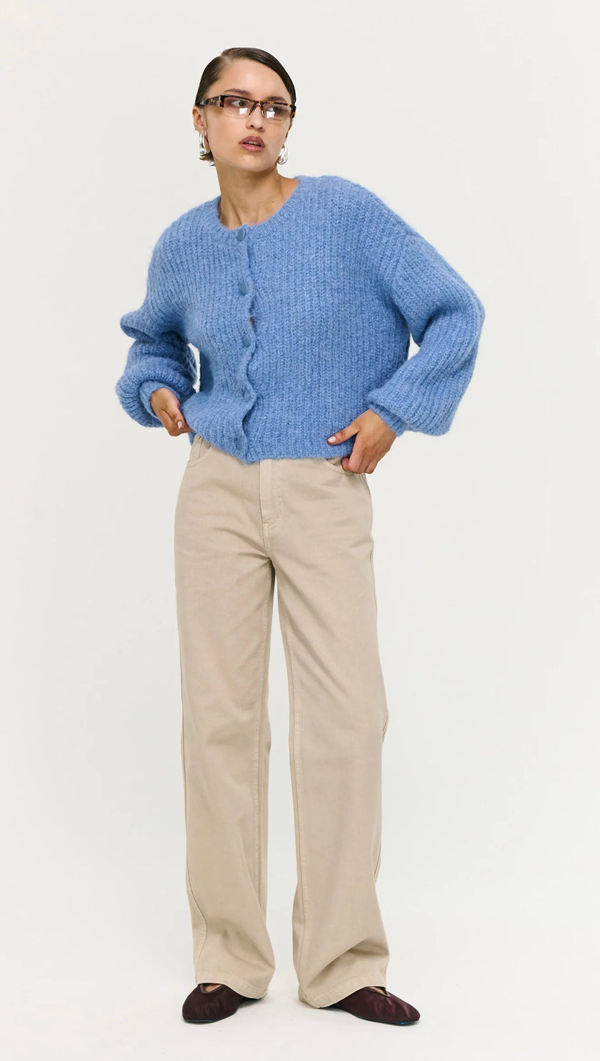 Staple The Label Elowen Cardigan Steel Blue