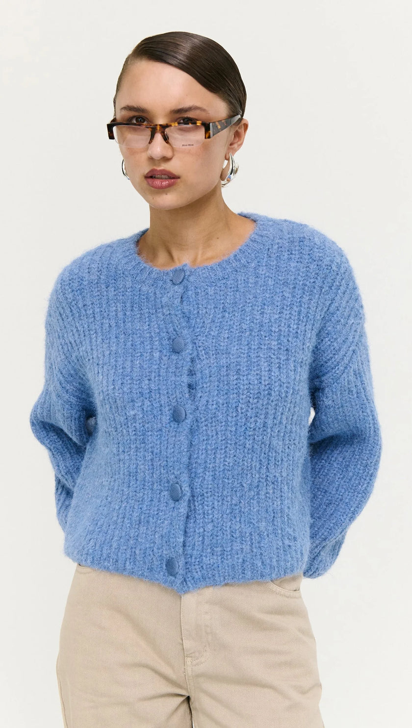 Staple The Label Elowen Cardigan Steel Blue