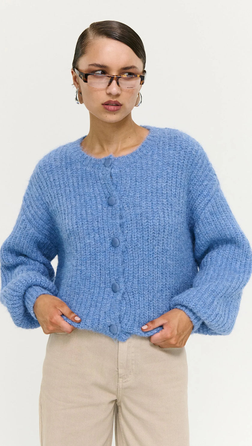 Staple The Label Elowen Cardigan Steel Blue