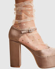 High Heel Jungle Starry Sky Tulle Socks Nude/ Gold