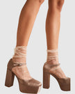 High Heel Jungle Starry Sky Tulle Socks Nude/ Gold