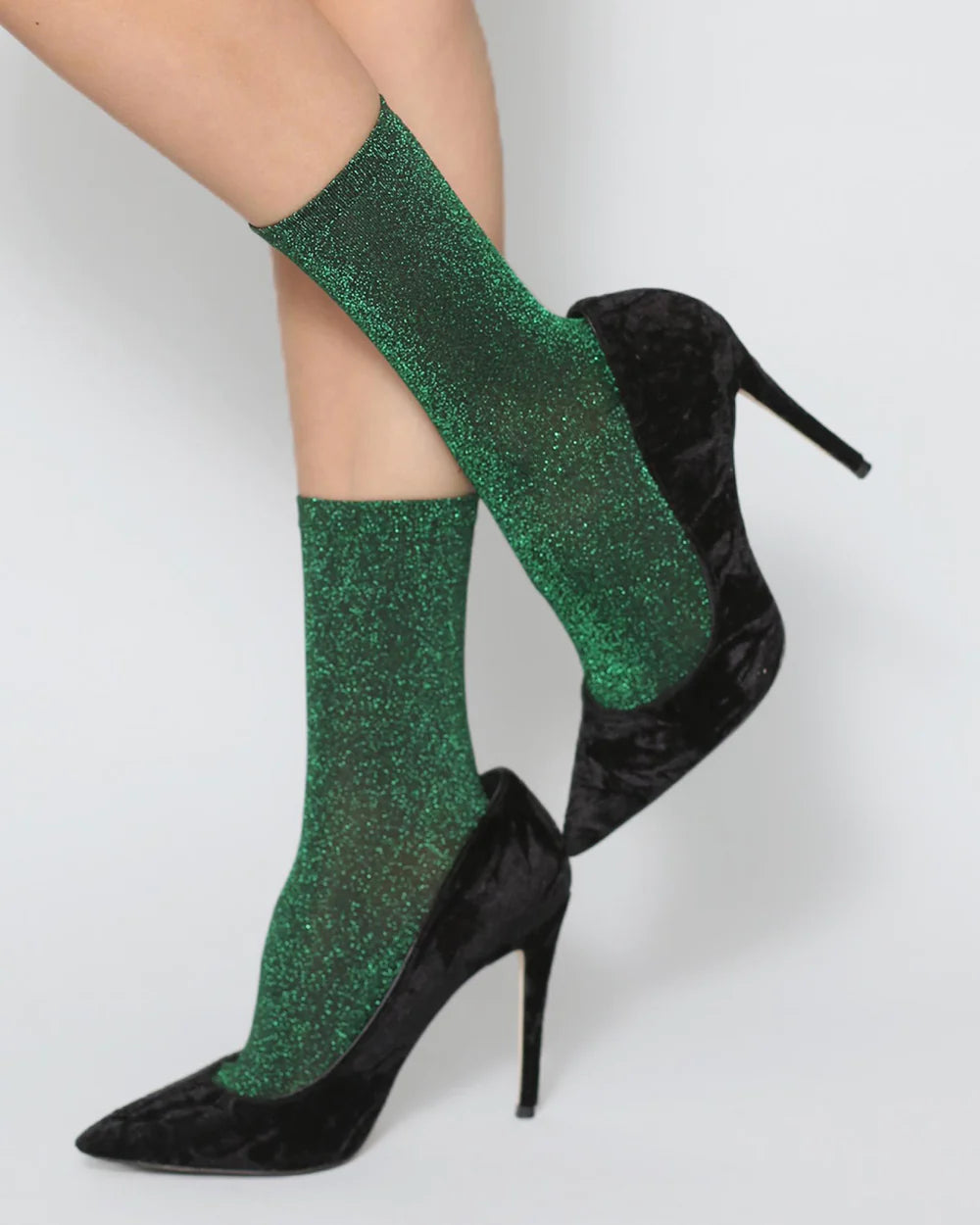 High Heel Jungle Glitterati Socks Emerald