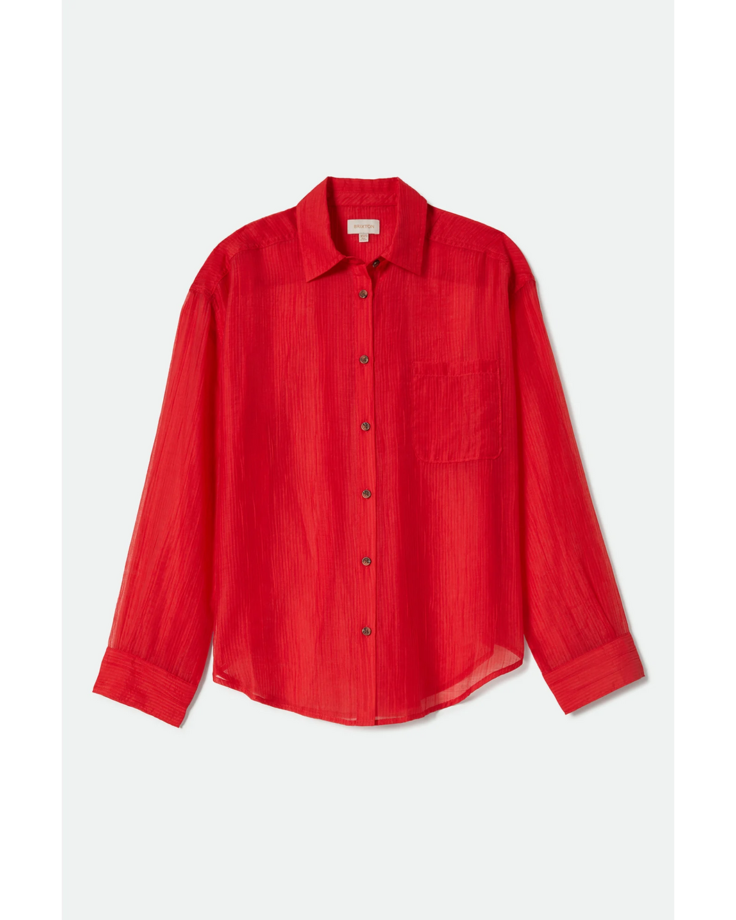 Brixton East Side Boxy L/S Button Down Crimson