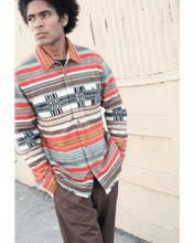 Load image into Gallery viewer, Brixton Bowery Artic Stretch Fleece Multi Blanket Stripe
