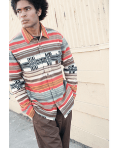 Brixton Bowery Artic Stretch Fleece Multi Blanket Stripe