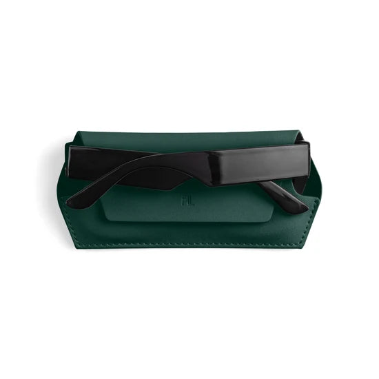 Fox and Leo Slimline Leather Glasses Case Forest