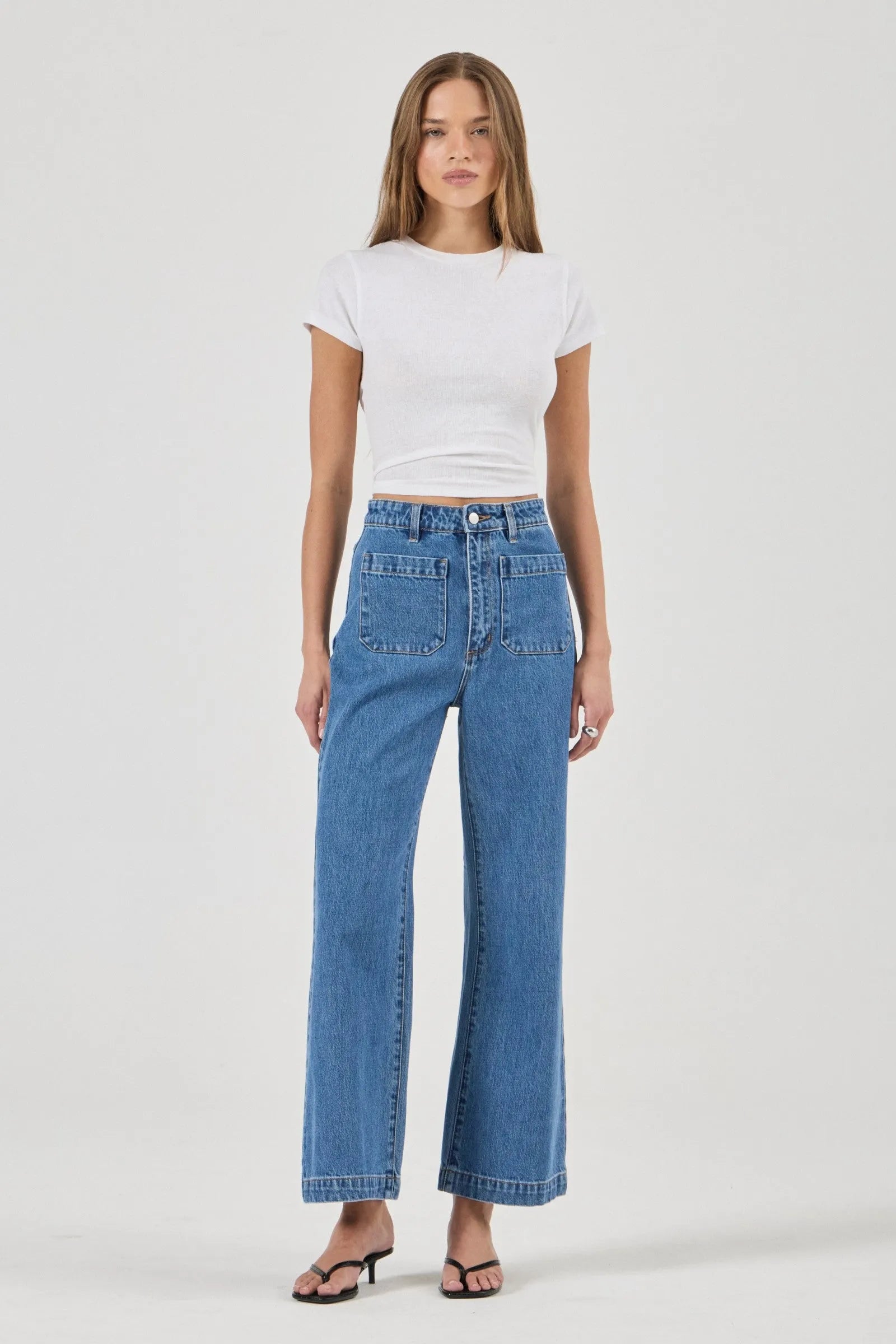 Rolla's Sailor Jean Ashley Blue Crop