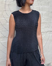 Indulge Me CLO154 Sleeveless Zig Zag Top Black