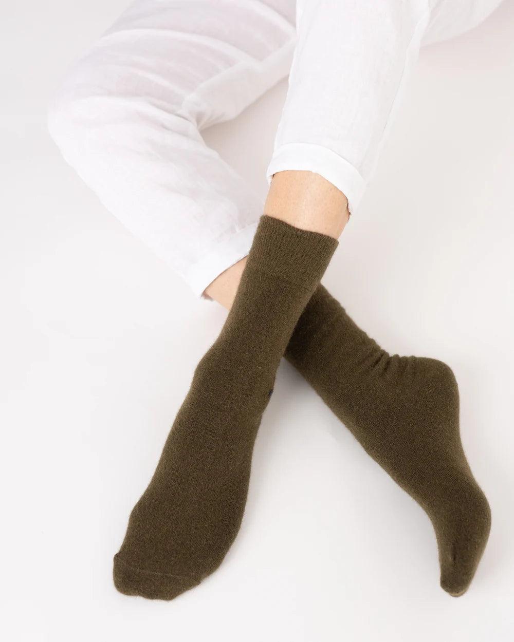 Nooan Hamilton Possum Merino Wool Socks Military Olive