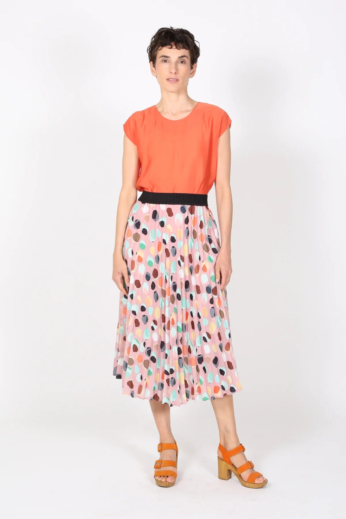 Olga De Polga Confetti Pleated Skirt Pink