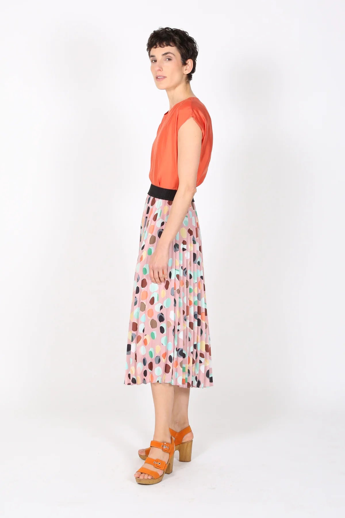 Olga De Polga Confetti Pleated Skirt Pink