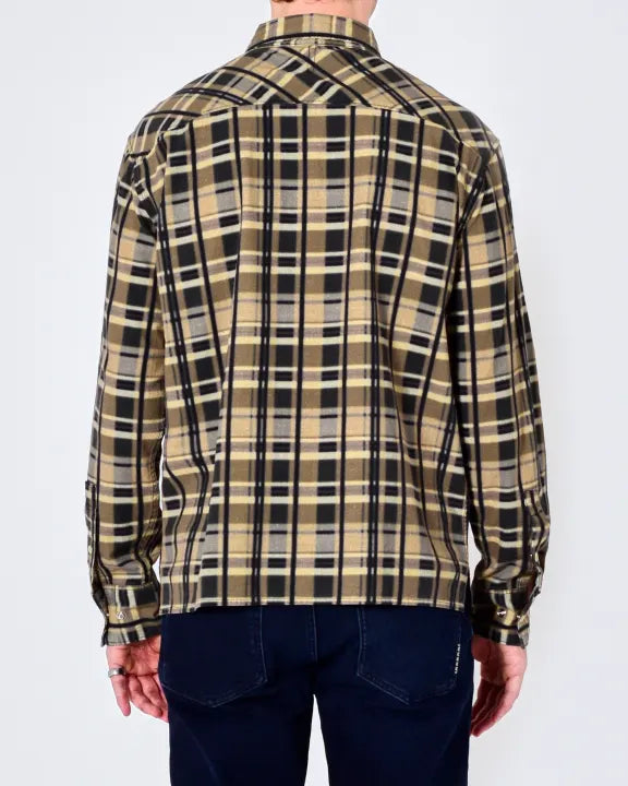 Neuw Denim Printed Check Long Sleeve Shirt Amber
