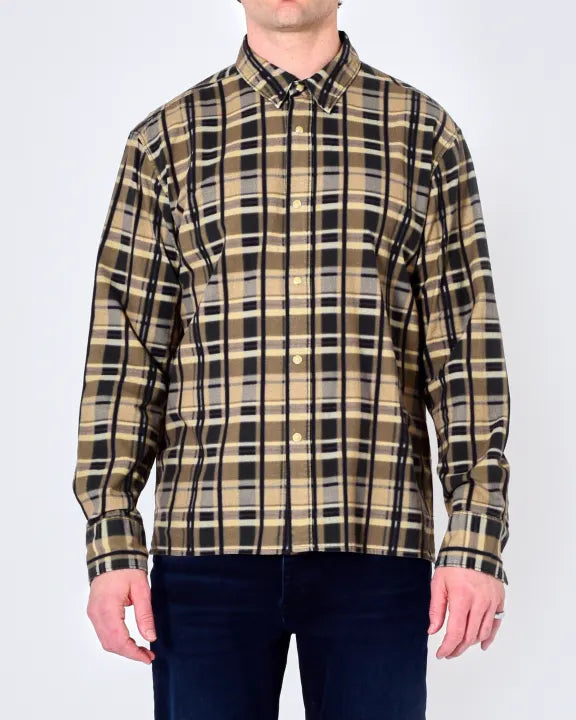 Neuw Denim Printed Check Long Sleeve Shirt Amber