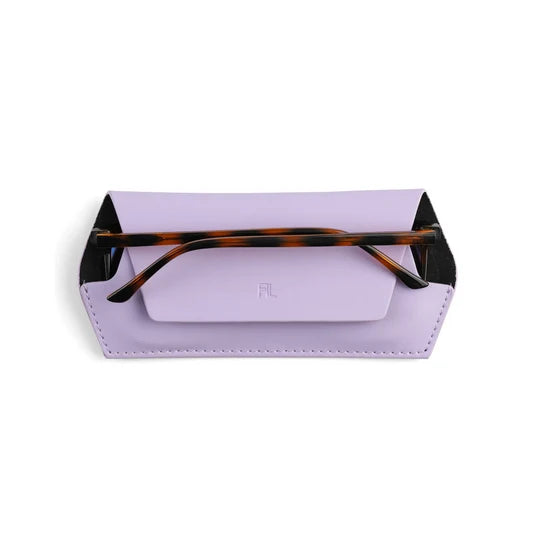 Fox and Leo Slimline Leather Glasses Case Lilac