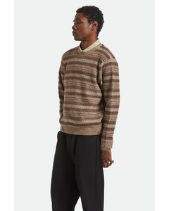 Brixton Midnight Crew Sweater Multi Neutral Stripe