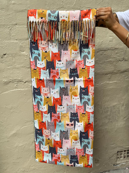 Zura CASA85 Reversible Wool Scarf Cats/Van Gough