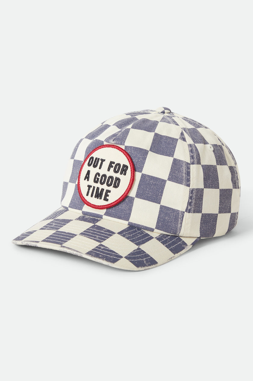 Brixton Out For A Good Time LP Adjustable Cap Navy Gingham