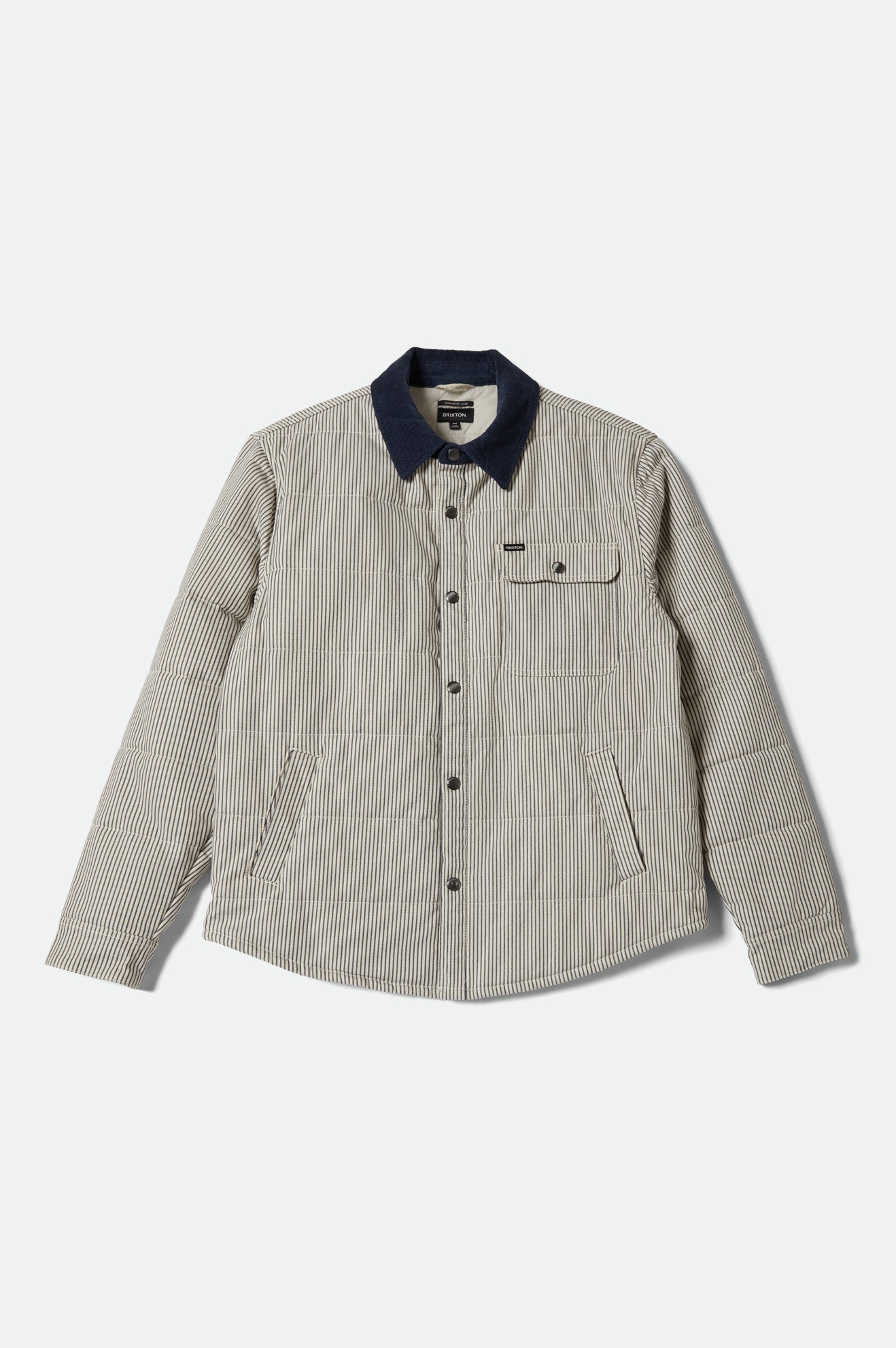 Brixton Cass Jacket Whitecap/Mood Indigo Hickory Stripe