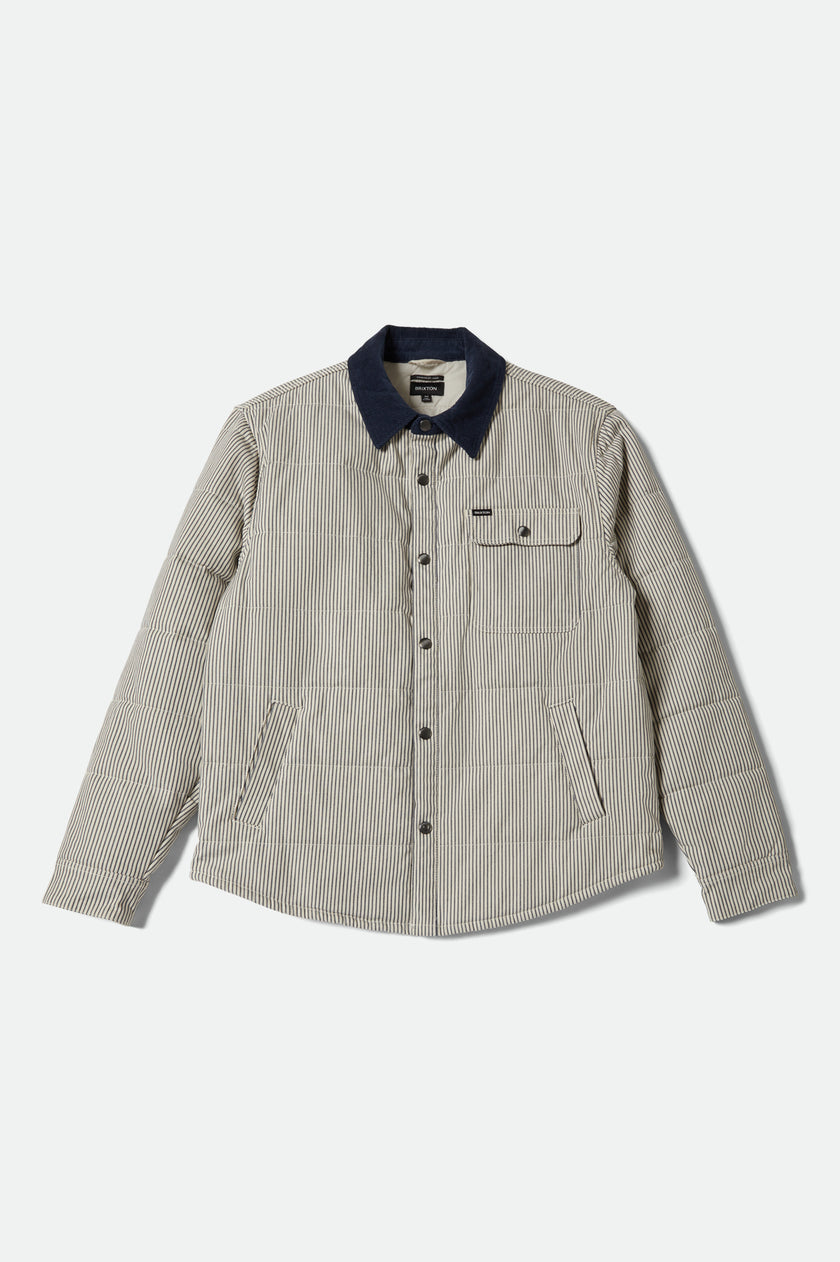 Brixton Cass Jacket Whitecap/Mood Indigo Hickory Stripe