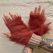 Cinnamon Creations GL040 Fluffy Fingerless Gloves Rust