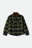 Brixton Durham Lined Jacket Black/Wild Green Flannel