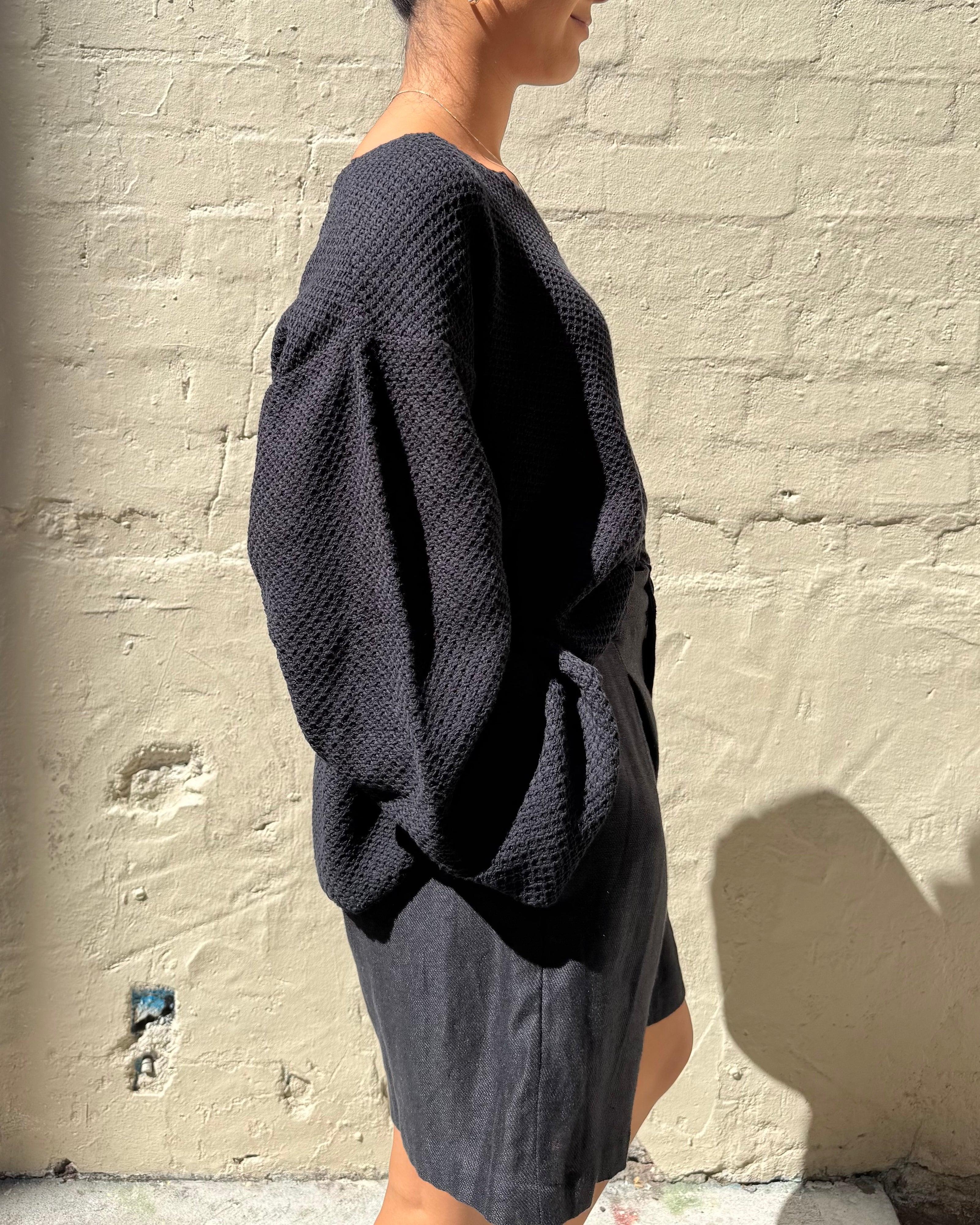 Milkman Waffle Knit Top Black