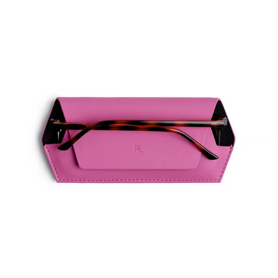 Fox and Leo Slimline Leather Glasses Case Hot Pink