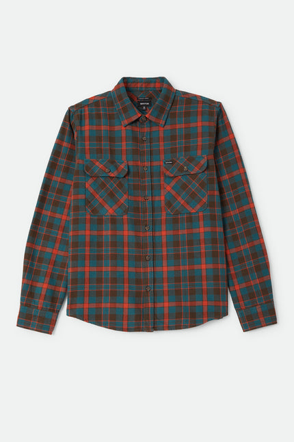 Brixton Bowery Flannel Walnut Brown/Ultra Marine