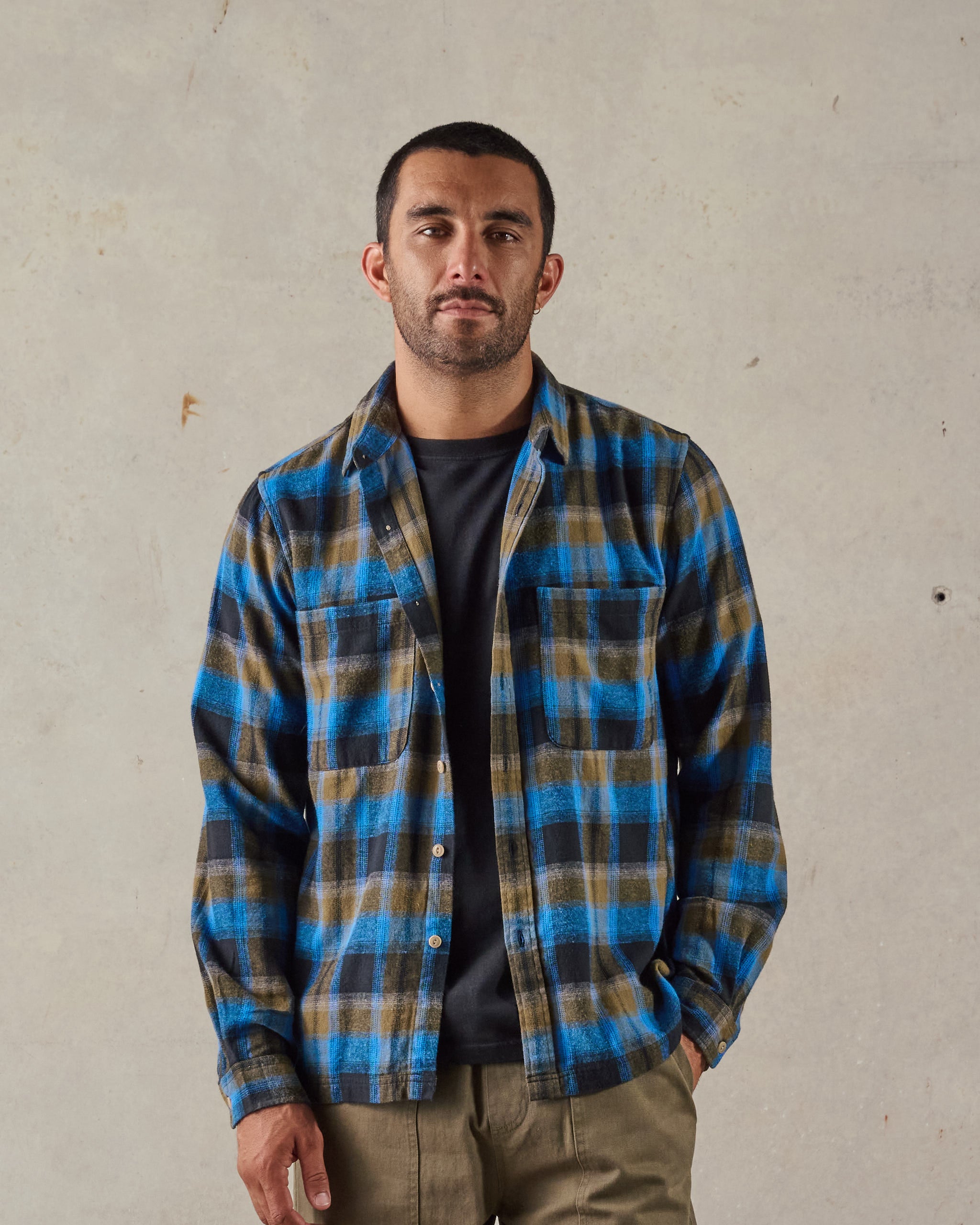 McTavish Twin Pocket Long Sleeve Shirt Blue Multi