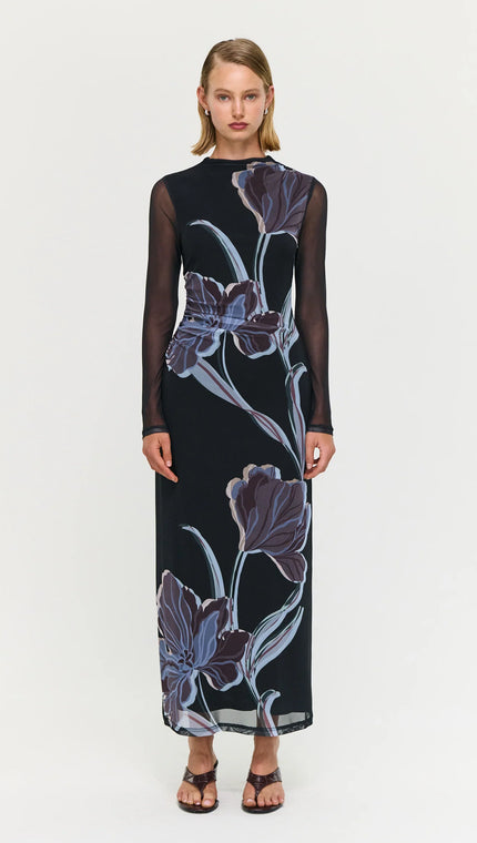 Staple The Label Stas Mesh Dress Midnight Floral