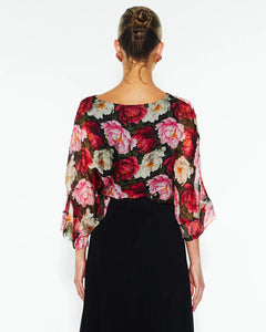 Fate + Becker Sunlight and Shadow Silk Top Oscar Floral