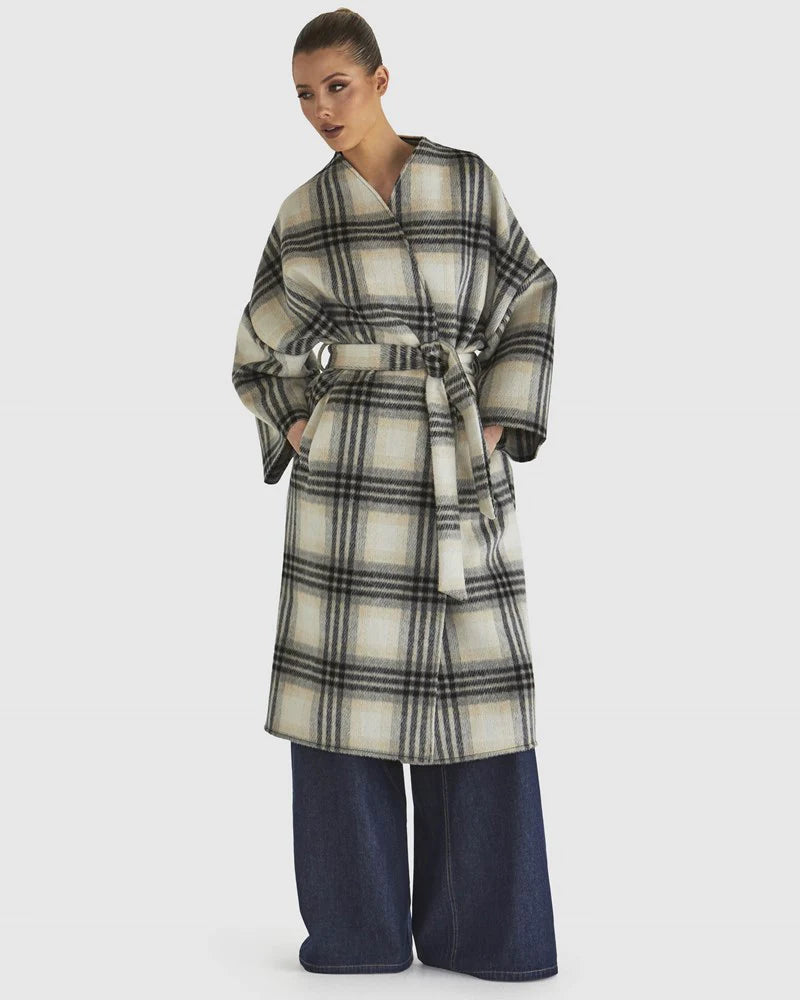 Fate + Becker Sway Coat Check Cream