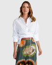 Fate + Becker Wildflare Wrap Shirt White