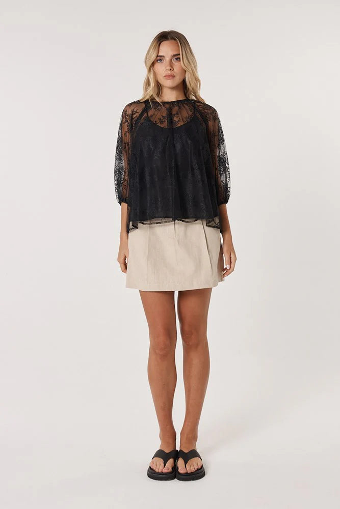 Fate + Becker Odyssey Lace Blouse Black