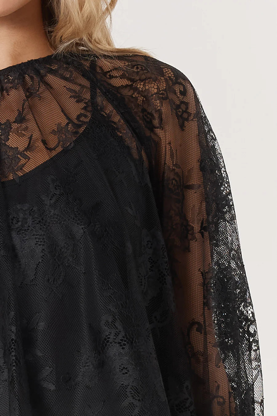 Fate + Becker Odyssey Lace Blouse Black