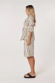 Fate + Becker Luna Wrap Blazer Cream/ Black Stripe