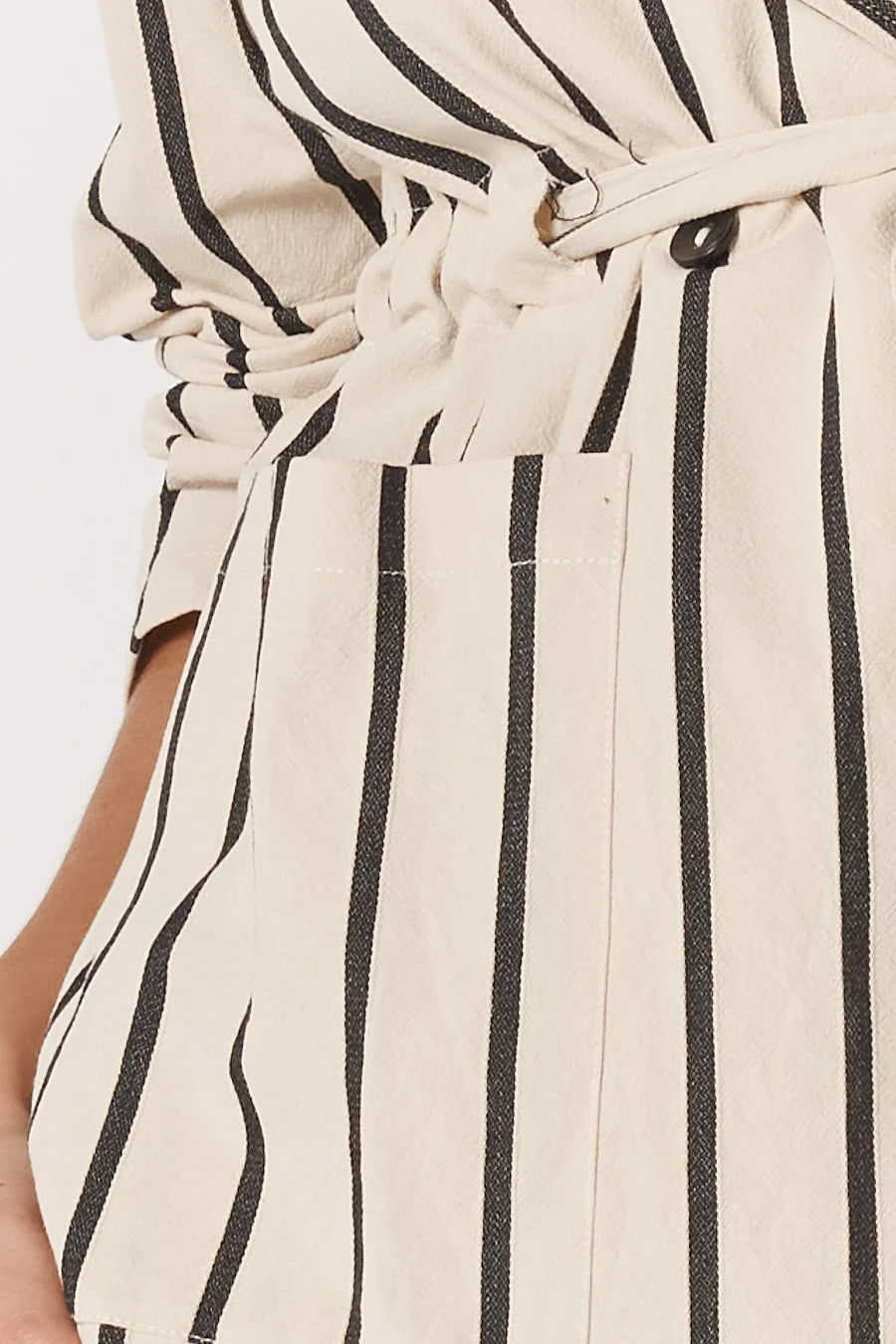 Fate + Becker Luna Wrap Blazer Cream/ Black Stripe
