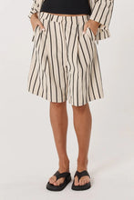Load image into Gallery viewer, Fate + Becker Luna Bermuda Short Cream/ Black Stripe
