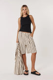Fate + Becker Luna Bermuda Short Cream/ Black Stripe