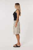 Fate + Becker Luna Bermuda Short Cream/ Black Stripe