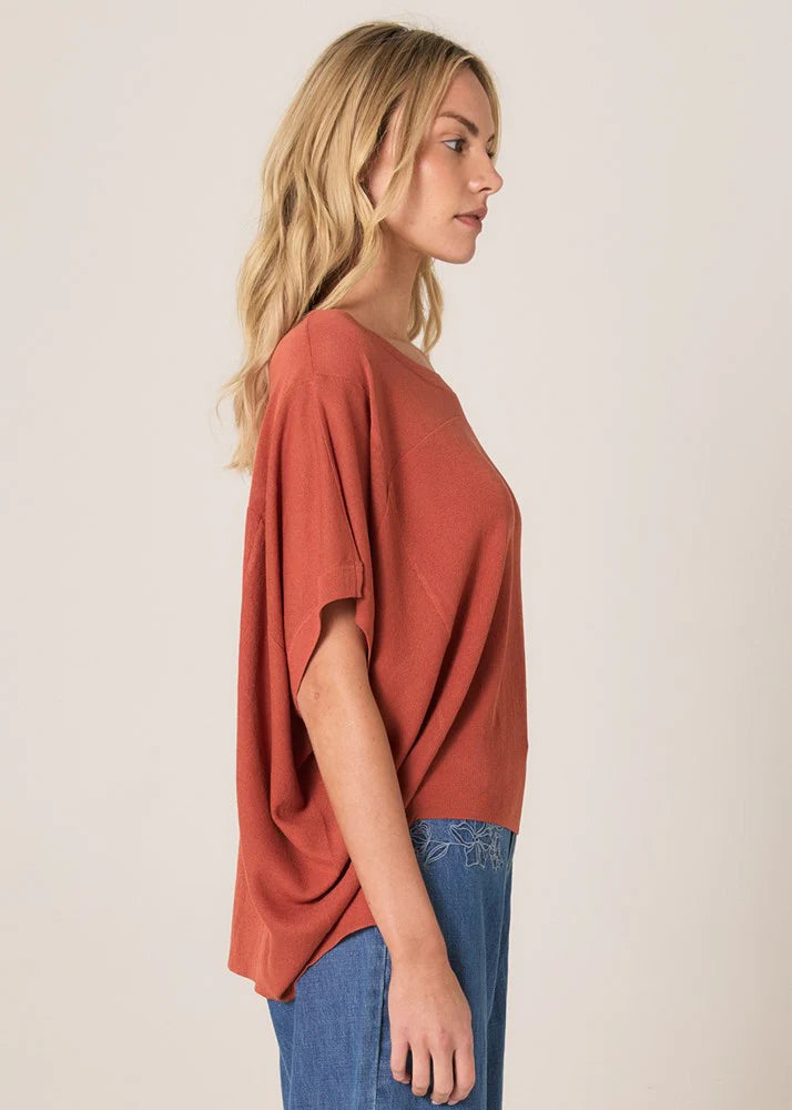 Fate + Becker Esther Knit Top Cinnamon Brown